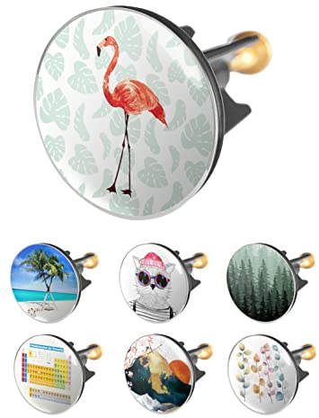 Arteneur Waschbeckenstöpsel 40mm Flamingo – Edelstahl Excenterstopfen mit extra Schwerer Messingschraube für stabilen Halt | Universeller Abflussstopfen für Waschbecken
