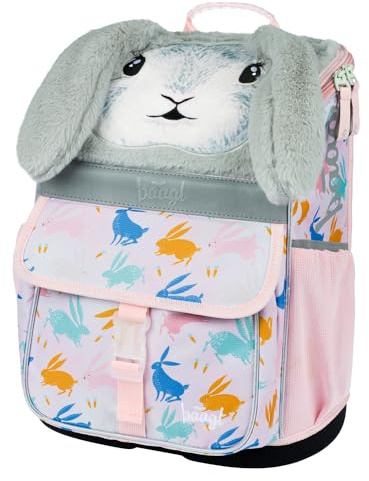 Baagl Schulranzen Jungen Mädchen für 1. Klasse - Ergonomische Schultasche für Kinder - Schulrucksack mit Brustgurt - Grundschule Ranzen Tornister
