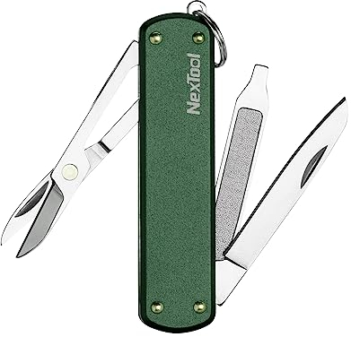 Nextool Coltello Tascabile Multiuso,Coltello Pieghevole In Acciaio Inossidabile,Coltello Tascabile Con Forbici,Mini Coltello Tascabile,Portachiavi (Verde)