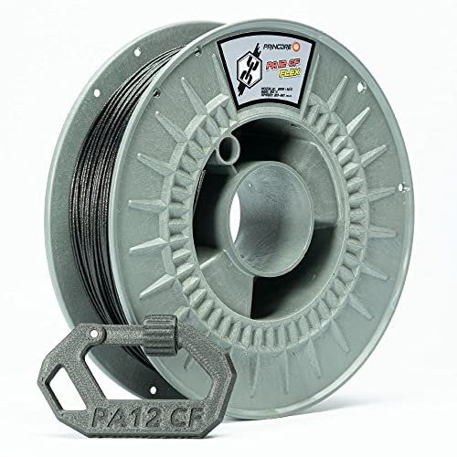 PRINCORE Nylon PA12 CF Carbon Flex, Kohlefaser Filament 1.75mm, Schwarz (300, Gramm)