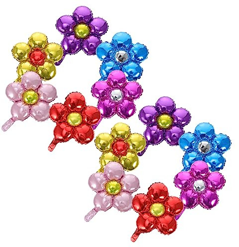 ULDIGI Folien-blumenballons 12er-pack Partyzubehör Für Jungen Und Mädchen Dekorationen Aus Aluminiumfolie