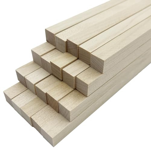 duoyif Holzstäbe Quadratisch Holzstäbchen Zum Basteln 20 Stück 1 cm x 1 cm x 30 cm Holzleisten Bastelklötzchen Holzblock Quadratisch Holzstäbe Für Diy Arts Craft Basteln Dekoration (30x1cm 20 Stück)