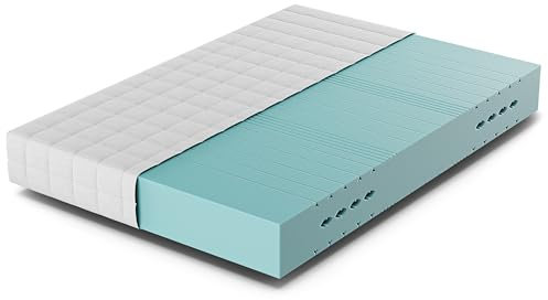 Betten-ABC - Matratze HR Blue - 140x200 cm (H3) - 7-Zonen-Matratze aus High-Resilience-Schaum - Hypoallergen & Antibakteriell - Oeko-TEX® Zertifiziert - Bezug waschbar - Lieferung per Paket