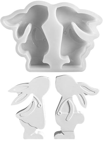 Silikonformen Gießformen Ostern 2 Stück Silikonform Ostern Silikonform Hase Gießformen Silikon Gießform Ostern 3D Kaninchen Giessformen Silikon Gießform Hase Silikonformen Ostern Silikonform Osterhase