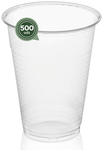 Maxi Products - 500 Bicchieri in plastica riutilizzabili - 220 cc - Bicchieri riciclabili - Alta resistenza - Bicchieri infrangibili - Celebrazioni - Bicchiere Caffè - Bicchiere da birra - Bicchiere