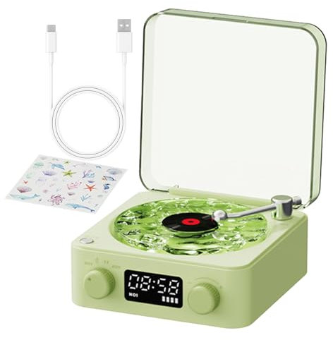 Tourne-disque Avec Haut-parleurs, Platines Pour Disques | Tourne-disque Intelligent The Waves Platines | Tourne-disque Portable, Tables Tournantes Vintage Pour Disques, Divertissement, Décoration De L