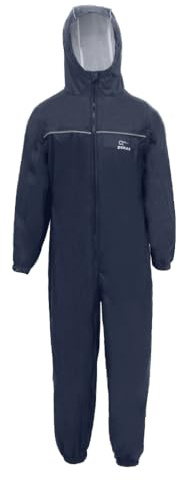 Zorax Boys Girls Navy Blue (5-6 Years) Waterproof Windproof Lightweight Kids Rain Suit Coat All in One Dry Suit Puddle Unisex Drip Drop Raincoat