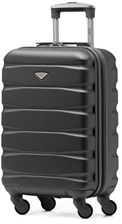 Flight Knight Handgepack Trolley Koffer Kompatibel Mit Air Berlin, Lufthansa, Eurowings, easyJet, Ryanair Und Viele Mehr! Gepack Koffer Mit 4 Rollen. 55x35x20cm ABS Leichtgewicht Reisekoffer