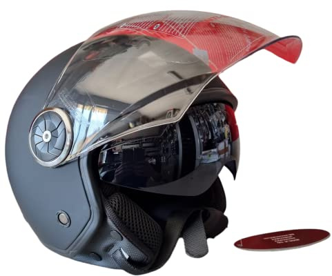 CASCO JFM 550 DOPPIA VISIERA OMOLOGATO NERO OPACO (XL)