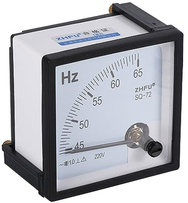 QUARKZMAN AC 220V Misuratore di Frequenza Analogico x 1 Pezzo Montaggio a Pannello Quadrato con Vite per Applicazioni Elettroniche e Circuiti Automobilistici, [Bianco, Nero]
