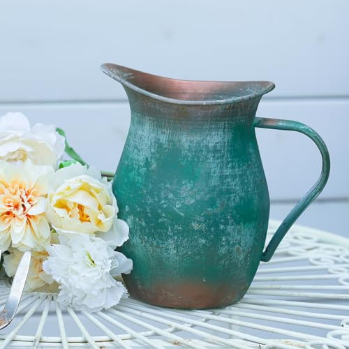 Big FortuneVase für Blumen Vintage Dekorative Krug Metall Rustikale Vase Küche Dekorationen Über Schränke Dekor Kleine Metall Blumentöpfe Milchkännchen für Haus, Büro Küche Dekorationen Zubehör