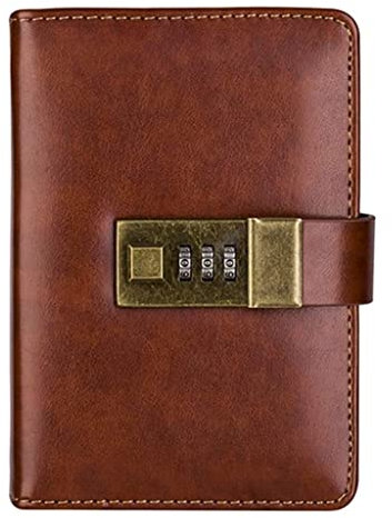 Notizbuch Nachfüllbar Tagebuch A7-Ledernotizbuch Mit Passwort, Abschließbares Tagebuch, Europäisches, Minimalistisches, Literarisches, Ästhetisches, Retro-Handbuch, Exquisites Tagebuch Reisetagebuch U