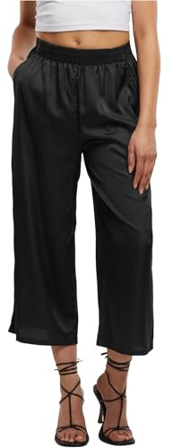 Urban Classics Tb7488-ladies Satin Wide Leg Culotte Pantalones, Negro, XXL para Mujer