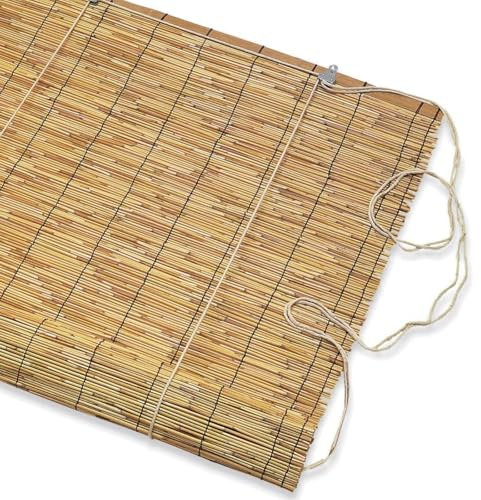 LoviStore Tapparella in Bambù, Arella Avvolgibile in Bamboo Tenda da Esterno Ombreggiante a Rullo con Carrucola, Protezione Solare, in Lamella Naturale, Legatura in Nylon, Privacy (150x300 cm)