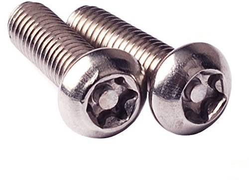 M2 Button Head Tamper Resistant Sicherheit Schrauben, Edelstahl, Vollgewinde, riight Hand, pin-in-star Drive, PK 100