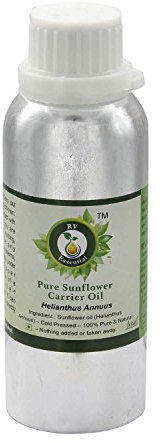 R V Essential Puro Girasole Vettore Olio 300ml (10oz)- Helianthus Annuus (100% Pressato a Freddo Puro e naturale) Pure Sunflower Carrier Oil