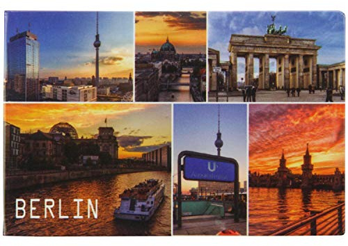 magnete da frigo Berlino | Sprea | forte tenuta | magnete fotografico multi-immagine 8 x 5,5 cm | tipico souvenir