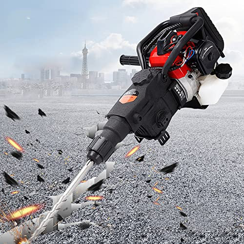 Concrete Breaker Electric Bbreaker 3 in 1 Multifunctional Gasoline Blasting Hammer Demolition Jack Hammer Single Cylinder Air Cooled 2 Stroke 32.7CC Demolition Hammer Set