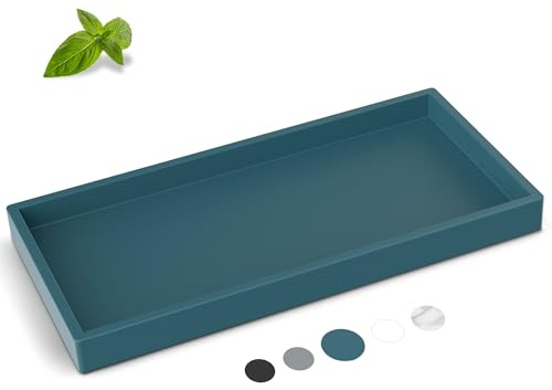 EG-SIPRO Bathroom Counter Tray, High-Grade Thickened Silicone Vanity Tray, Shatterproof Durable Rectangle Soap Dispenser for Countertop