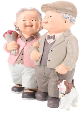 Alipis Statuetta in Resina Per Anziani Ornamento Accattivante Per Nonno e Nonna Decorazione Della Casa