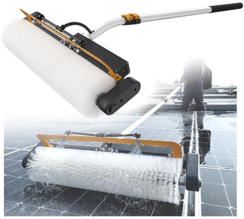 SPXMQSS Waschbürste mit Teleskopstiel, Waschbürste mit Wasseranschluss von Solaranlagen und Fenstern, 3.5M/5.5M/7.5M Teleskop Waschbürste, Photovoltaik Solar Reinigungsbürste B 3.5m