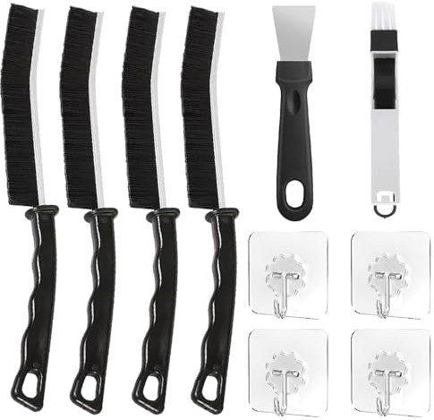 4PCS Cepillo Limpieza de Hendiduras, 10Pcs Juego de Herramientas de Limpieza, Cepillo Limpiador de Hendiduras de Baño para Cocina, Lechada, Ducha, Azulejos, Espacios Estrechos, Fregadero, Ventanas
