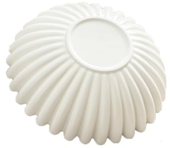 HFWDGTAO Large Decorative Bowl, White Ceramic Fruit Bowl for Kitchen Counter, Key Bowls for Entryway Table, Modern Coffee Table Home Decor, Scalloped Handmade Artwork