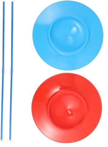 Milisten 2pezzi Piatto da Giocoleria con Bastoncini da Piatti da Circo per Adulti e Ragazzo Ragazza per Giochi di Giocoleria Spettacoli Circensi Feste per Ragazzo Ragazza