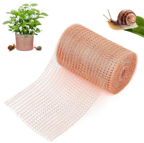KUKUPOW Kupferdraht Gegen Schnecken, 12.6cm x 6m Schneckenabwehr, Schneckenzaun, Schneidbar Geeignet zur Abwehr von Schnecken Insekten und Nacktschnecken