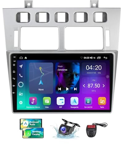 ZZPHKK 9 Inch 2 DIN Car Stereo Android 13 Radio Player for Chery Fora A5 A21 2006-2010 Built-in 4G WIFI CarPlay Android Auto GPS Navigation DSP FM RDS DAB+ Radio Bluetooth + DVR/Camera(NF-2)