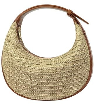 YIMAISZQ Strohtaschen Damen Shopper Top -griff -strohrohr -crossbody -taschen Für Frauen, Sommer -strohbutschen Und Handtaschen Schulter -clutch Strandtasche-braun