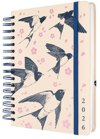 Kokonote 2026 Diary A5 Page A Day - Wabi Sabi | Daily Planner 2026 With Diary Stickers, Pocket, Bookmarks, January 2026 - December 2026 | Aesthetic Stationery Gifts For Women & For Men