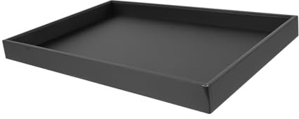 TOYANDONA Bandeja para Joyas Organizador de Escritorio de Cuero Microfibra Gran Capacidad Negro y Protección contra Arañazos para Almacenamiento Hogar