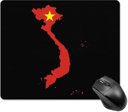 Vietnam Flag Map Cute Mouse Pad with Non-Slip Rubber Base Square Mouse Mat Office Supplies