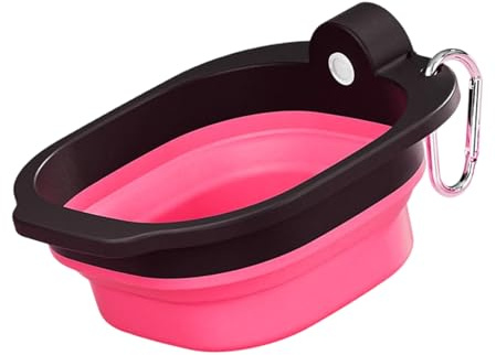 Dispensador de agua para perros al aire libre, cuenco de viaje plegable con diseño de gancho a prueba de fugas y gancho para colgar, para viajes, senderismo, uso diario, comedero de agua para perros