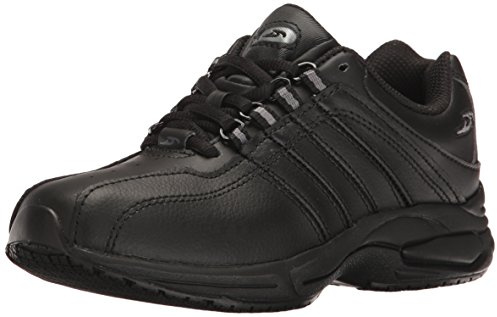 Dr. Scholl's Shoes Women's Kimberly II Slip Resistant Work Sneaker,Black Leather,8.5 Wide