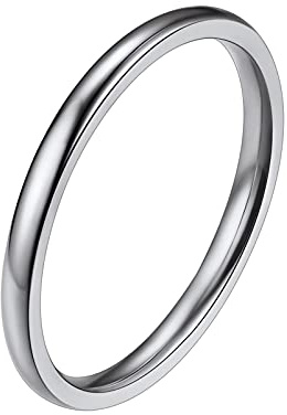 PROSTEEL Anello singolo in acciaio inossidabile/placcato oro, per uomo, donna, anello 2 mm/4 mm/6 mm/8 mm, misura 47/49/52/54/57/59/62/64/67