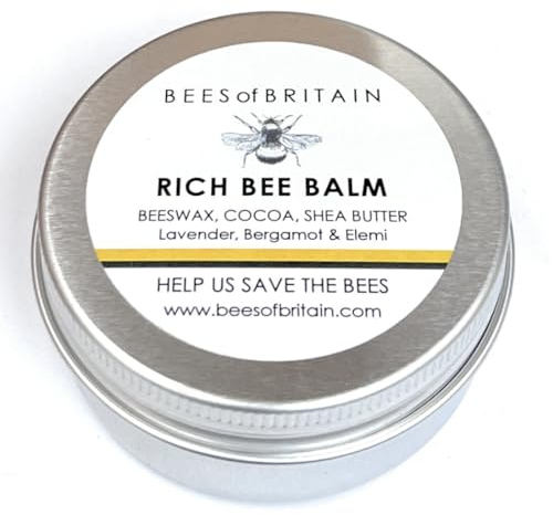 BEES of BRITAIN - 100% Natural Bee Balm - Shea, Cocoa Butter & Beeswax. Repairs, Soothes, Hydrates Sensitive Skin. We Donate 5% of our Profit to Save Bees + Pollinators. 50ml