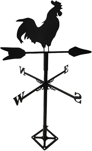 Veleta de Gallo de Hierro Fundido con Techo montado,Veleta soplada por el Viento,Techo Volador,jardín,Decoraciones de Metal (Color: Gallo,tamaño: C) (Gallo D)