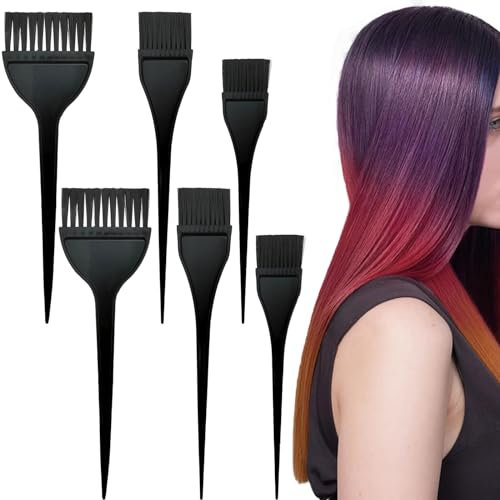 6 PCS Hair Colour Brush,Hair Dye Bleach Tint Applicator Brush Tools Set for DIY Hair Coloring Salon Hair Dyeing