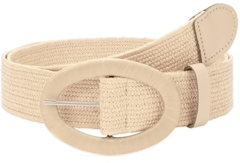 WHIPPY Stroh Gewebte Elastische Taillengürtel für Damen Boho Frauen Geflochtener Rattan Breiter Gürtel Stretch Taillengürtel