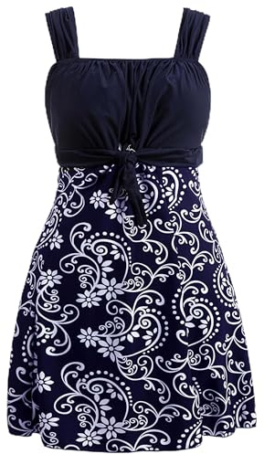 Wantdo Baddräkter för kvinnor med kjol sommar bikiniset plus storlek baddräkt, Porslin, 116 SE/128 SE