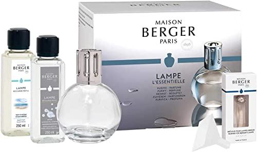 LAMPE BERGER Essentielle Ronde - Set di lampade profumate in Vetro Trasparente, 360 ml