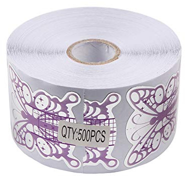 BeautyLeader 500Pcs Nail Form Pruple Bufferfly Shape Nail Art Guide Form Acrylic Tips UV Gel Extension Stickers Guide Stencil Manicure Tools for Nail Polish Guide