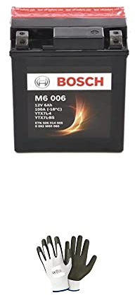 farbrothersonline KOMPATIBEL MIT Honda CBF (CBF125M9/A/B) 125 2009 A 2014 Bosch AKKU BEREITS EINSATZBEREIT 6AH AMP YTX7L-BS 12V BATTERIEN Motorrad Roller Charge M6006 114X71X131MM