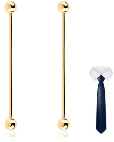 Set di 2 spille per colletto da uomo, spille per colletto in acciaio tono da uomo, perno con clip per barrette, fermaglio per bar, fermacravatte, fermacravatte, matrimonio, affari