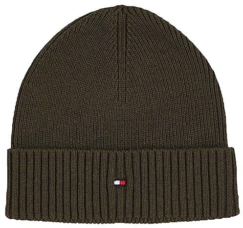 Tommy Hilfiger Herren Strickmütze Essential Flag Beanie mit Kaschmiranteil