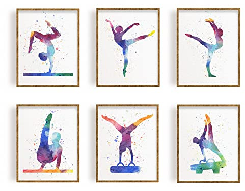 FREEBLOSS 6Pcs Deko Poster Kunstdruck Bilder Aesthetic für Wohnzimmer Schlafzimmer Poster Set Bilder Ungerahmt Wall Art Preppy Posters 20x25cm