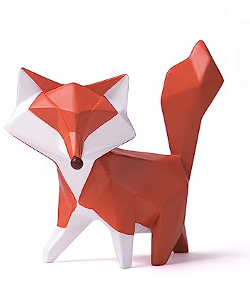 Amoy-Art Falska figurer skulptur räv dekor djur staty modern konst vardagsrum konst polyresin geometrisk gåva 10 cm