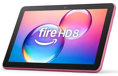 Amazon Fire HD 8 tablet (newest model), 8” HD Display, 3GB memory, 32GB, designed for portable entertainment, Hibiscus